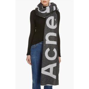 Acne Studios Toronty Logo Scarf Wool Blend Black Holt Renfrew